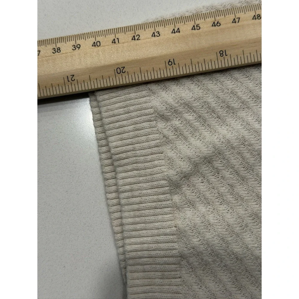 Old Navy Open Front Cardigan Women's L Beige Cotton Blend Textured Knit 3/4